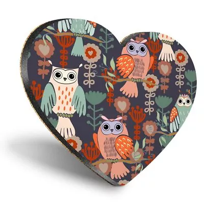 £3.99 • Buy Heart MDF Coasters - Cute Owl Bird Wildlife  #13002