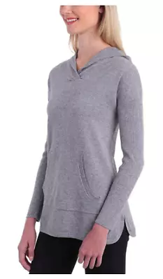 Cyrus Ladies Drop Shoulder Ribbed Hem Pullover Hoodie Gray Size L • £10.44