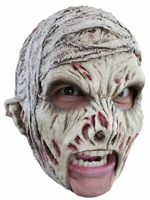 Zombie Mummy Chinless Head Mask With Chinstrap Latex Horror Halloween • £12.09