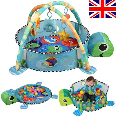 Turtle Baby Gym 3 In 1 Activity Play Floor Mat Ball Pit & Toys Babies Playmat UK • £23.90