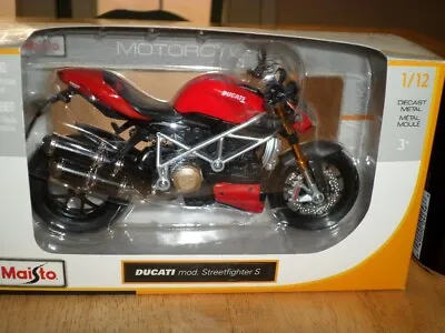 [Maisto Brand] DUCATI Mod. STREETFIGHTER S Motorcycle Diecast Model Toy 1/12 • $40