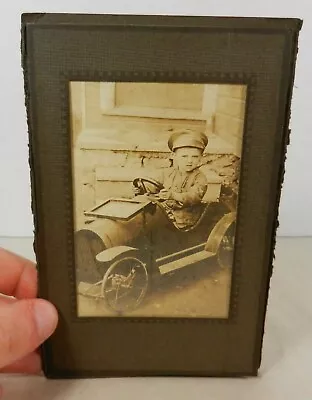 Great Early Photograph Of Young Boy In Pedal Car In Uniform Great Expression! • $4.99