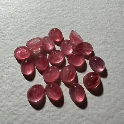 G35 Vintage Glass Cabochons 10x8mm Oval Pink  Flawed  Unfoiled (18) • $5.50