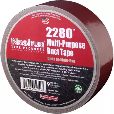 1.89 In. X 60.1 Yds. 2280 Multi-Purpose Burgundy Duct Tape • $9.59