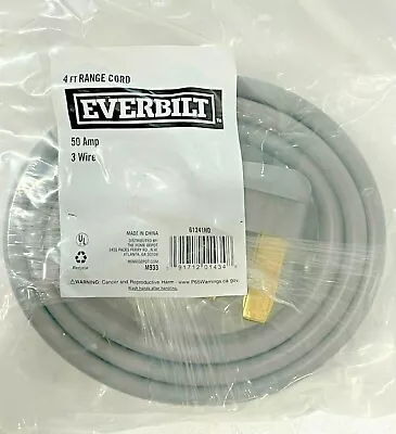 Everbilt 4 Ft. 6/8 3-Wire Electric Range Plug Gray 61241HD • $10.88