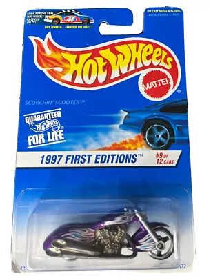 Hot Wheels 1997 First Editions Collectors Model Motorcycle Mint #519 Purple • $11