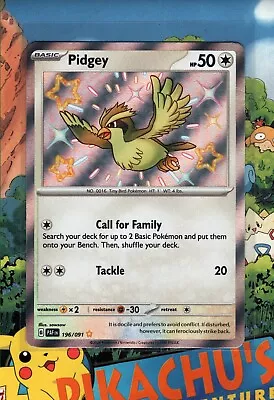 Pokémon TCG Pidgey 196/091  Paldean Fates Holo Shiny Rare NM/M • $15