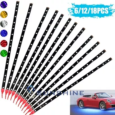 6-18X 12  Waterproof LED Strips 15 LED Motorcycle Car Under Dash Cuttable Lights • $12.99