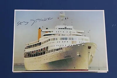 P&o Line Ss Canberra Signed Lord Sterling Final Voyage Oversized Postcard • £15