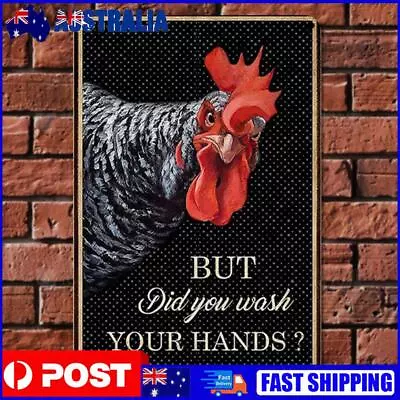 Vintage Metal Plate Chicken Rectangular Iron Painting Wall Art Home Decoration • $9.19