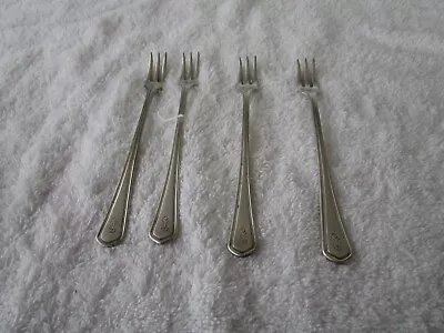 VINTAGE 4 PC~[ AVON ]~ Silverplate 6 ~[ 3 Prong Olive/Pickle Forks] ~MONOGRAM RY • $8.88