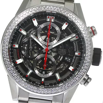 TAG HEUER Carrera CAR201P.BA0766 CALIBRE HEUER01 Diamond Bezel AT Men's_780506 • $5123.36