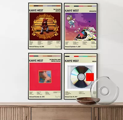 Kanye West Album Cover Wall Poster | Vintage Poster | Polaroid Style • £14.99