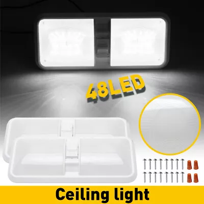 2x Leisure LED RV Interior LED Ceiling Light Boat Camper Trailer Double Dome 12V • $24.99