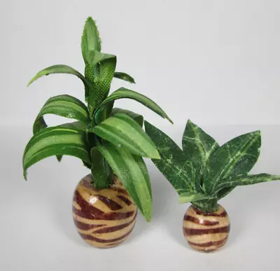 2 Miniature Dollhouse 1:12 HOUSEPLANTS Realistic Hand Made Tiny Plants (#107) • $5.25