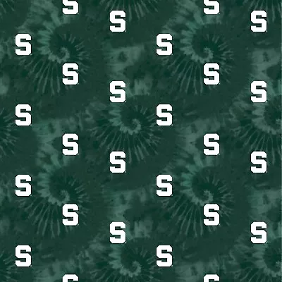 Michigan State University Spartans Cotton Fabric Tye Dye Print-Sold By The Yard • $17.99