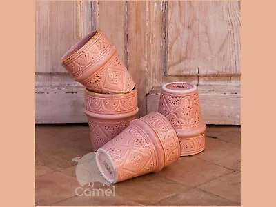 Handmade Moroccan Ceramic Cup With Gold Rim And Pattern Is A Captivating Piece • $99