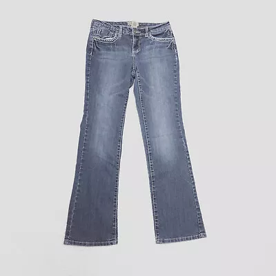 Earl Jeans Women's Size 4 Blue Bootcut Leg Dark Wash Cotton Blend Stretch Jeans • £13.13