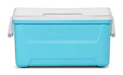  48 QT. Laguna Hard-Sided Ice Chest Cooler Aqua Blue And White • $29.97