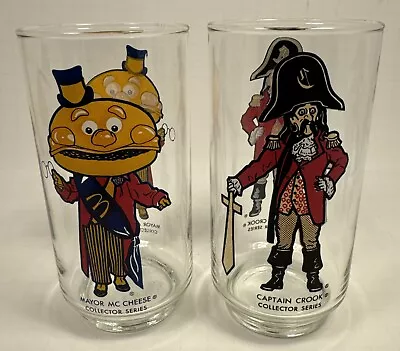 McDonald's Vtg 1977 Collector's Series Glasses Captain Crook & Mayor Mc Cheese • $12.99
