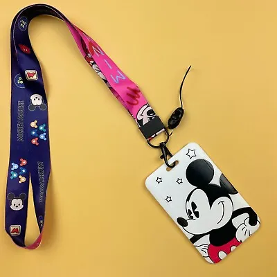 Disney Mickey Mouse White Id Holder Lanyard New Usa Seller • $8.99
