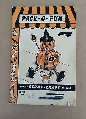 October 1957 Pack-O-Fun Halloween Cover..Scrap Craft Magazine  Crafts Magazine  • $10