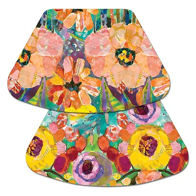 $19.95 • Buy Wipe-Clean Reversible Wedge Shaped Placemats, Bold Blooms, Set Of 4