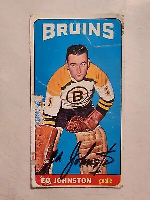 1964 Topps Hockey Ed Johnston Boston Bruins #21 Autograph Nhl Hockey Tall Card • $9.99