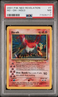 $129.59 • Buy 2001 Pokemon Neo Revelation 7/64 Ho-Oh Holo Unlimited PSA 7 Near Mint Swirl