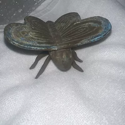 VINTAGE Yard Art  Cast Iron Butterfly Paperweight 5'' Garden Insect Bug • $7.99