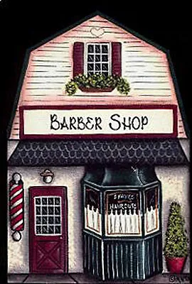 Brandywine Woodcrafts Houses & Shops: BARBER SHOP - Wooden Shelf Sitter • $11.89