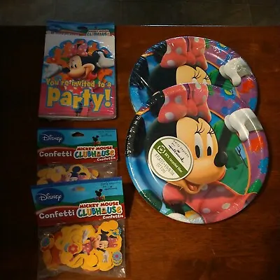 Disney Minnie Mouse Birthday  Invitations Party Supplies *Confetti * Plates A-19 • $7.50
