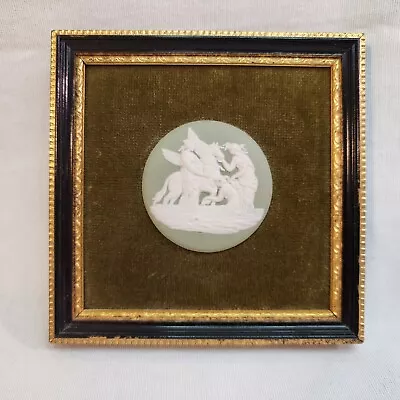 Vintage Wedgwood Jasper Ware Cameo Plaque Muses Watering Pegasus Framed England • £52.55