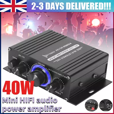 12V 2CH Mini HiFi Stereo Audio Amplifier AMP For Car Motorcycles Radio Boat Home • £10.90