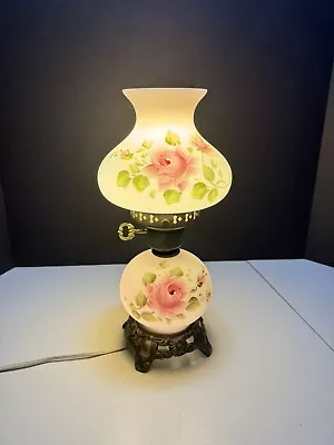 Vintage Hurricane Lamp 13” Gone With The Wind / Parlor Lamp 3 Way Light (rm) • $67.90