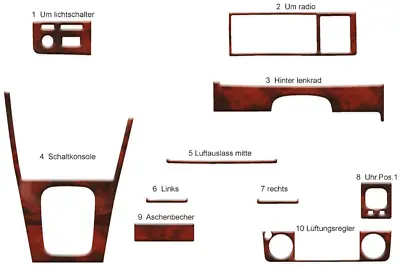 Fit BMW 3 Serisi E30 (85-94) Walnut Interior Dash Trim Kit • $90.40