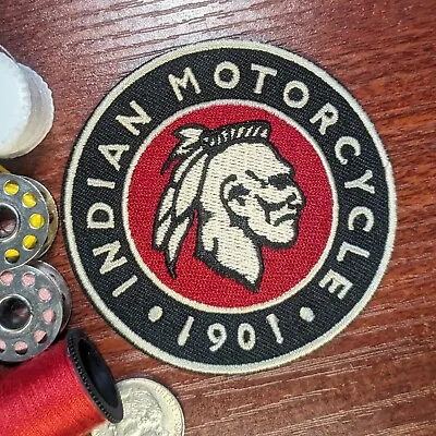 Indian Motorcycle Patch 3  Biker Classic Motorsports Embroidered Iron On Patch  • $6