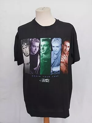 Vintage 1998 NSYNC World Tour Concert Winterland Black Adult Tee T-Shirt Size L • $84