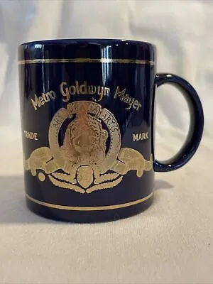 MGM Coffee Mug Navy Blue Gold Logo Lion Roar Metro Goldwyn Mayer • $8.99