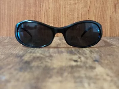 Vintage Costume National 61s Black Acetate Oval Sunglasses Made Italy 58/18 #k14 • $102.77