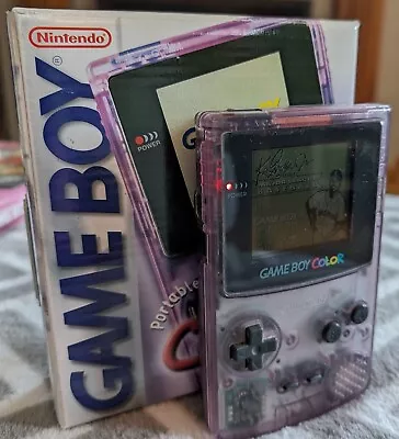 Nintendo Game Boy Color CGB-001 Atomic Purple W/ Box Papers Game • $100