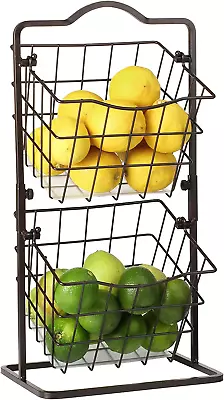 Fruit Basket For Kitchen 2 Tier Vegetable Produce Storage Holder For Countertop  • $36.99