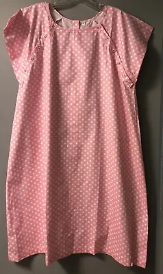 £9.89 • Buy Women's Size Small Pink & White Polka Dot Hospital Gown Nursing Gown