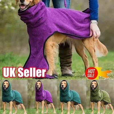 £9.42 • Buy Pet Clothes Dog Hoodie Towelling Drying Robe Soft Sleepwear Coat Warmer Apparel