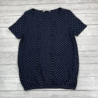 £0.99 • Buy TU Ladies T Shirt Blue 10 Short Sleeve Spotted Polka Dot Elasticated Waist Pleat
