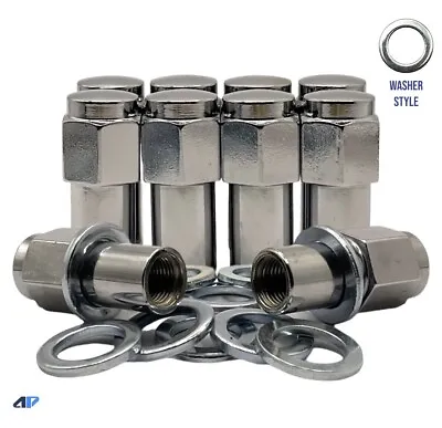 (10) Chrome Mag Lug Nuts 1/2-20 Standard Mag .75” Standard Shank/Washers 1/2 RH • $18.99