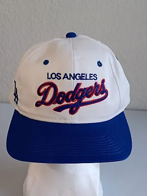 Vintage MLB Dodgers Script Logo The Twill Snapback Hat Cap ~ Sports Specialties • $166.50