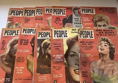 11 Bulk Lot Bundle Vintage Australian 1950s PEOPLE MAGAZINE Adult Literature A/F • $120