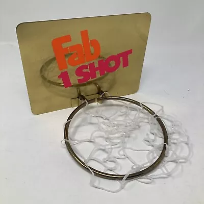 FAB One 1 Shot 5” Mini Basketball Hoop Brass Backboard Hanging Clip Giveaway Toy • $33.74