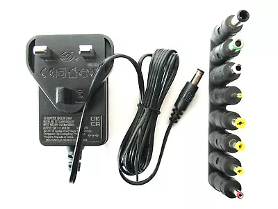 £10.99 • Buy 1000ma 9v AC-DC Power Adaptor Supply Charger Universal Lead 1a 9w - Multi Jack